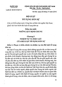 Sách Bộ Luật Tố Tụng Dân Sự Của Nước Cộng Hòa Xã Hội Chủ Nghĩa Việt Nam (2016)