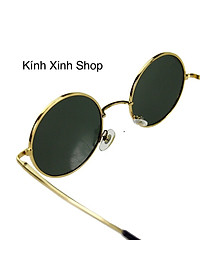 Kính Râm Nam Nữ Mắt Tròn Thời Trang Hàn Quốc Gọng Kim Loại Bản Dày Cao Cấp Kèm Đầy Đủ Phụ Kiện