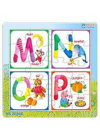 07 bộ tranh xếp hình 20 mảnh size 17x17cm – đồ chơi trí tuệ cho bé từ 2 tuổi – Combo The Alphabet