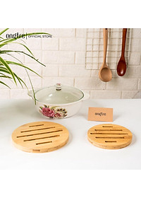 Tấm lót nồi Tre cao cấp ONGTRE dày dặn trang trí bàn ăn nhà bếp