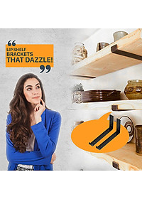 Bộ 2 giá đỡ chữ L pas mặt dưới 25 cm, ke bàn treo tường bằng thép phủ sơn tĩnh điện, kèm phụ kiện vít tắc kê - Hàng chính hãng