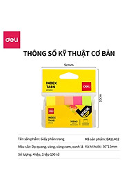 Giấy Phân Trang 5 Màu 100 Tờ/Tệp Deli - Phù Hợp Học Sinh Văn Phòng - EA11402