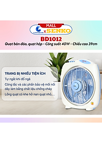 Quạt Bàn Đảo 3 Tấc Senko BD1012 cao cấp - Màu Ngẫu Nhiên - Hàng chính hãng