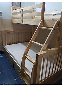 Giường Tầng 1m6 Gỗ Tự Nhiên - Thiết Kế Chắc Chắn & Tiết Kiệm Diện Tích -  Có Thể Tách Thành 2 Giường Riêng Biệt