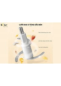 Máy Xay Thịt, Máy Xay Ăn Dặm Bear GR-B06V1 Xay Cực Êm Dung Tích 0.6 Lít Công Suất 200 W- Hàng Chính Hãng