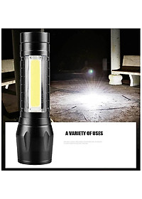 Đèn pin mini siêu sáng bỏ túi 2in1 có zoom xa gần kèm hộp đựng- Hàng chính hãng 