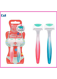 Bộ 4 dao cạo an toàn cao cấp vùng bikini thương hiệu Kai Nhật Bản tặng 2 zipper 10cm