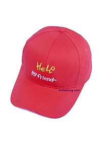 Nón kết Hello my friend mũ lưỡi trai nữ đẹp thời trang, chất liệu vải cotton thoáng mát, khóa xịn cao cấp