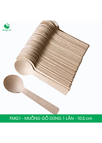 FMG1 - Combo 200 Muỗng gỗ ngắn 10.5 cm dùng 1 lần - Thìa gỗ ngắn dùng 1 lần tiện lợi thân thiện môi trường