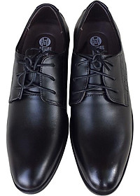 Giày tây nam buộc dây Trường Hải màu nâu đế cao su  cao 3.5cm da bò thật GT0121