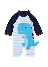 Đồ bơi size nhỏ cho bé trai, có kèm mũ, size từ 6m (8kg), mẫu liền thân giữ ấm, chất bơi đẹp, dày dặn, hình khủng long dễ thương | BT08