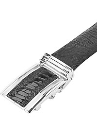 Thắt Lưng Nam Da Đà Điểu Bản Lớn Huy Hoàng HT4417 - Đen