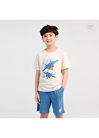 Bộ Quần Áo Bé Trai Bigfox, Bộ Cộc Tay Trẻ Em Mùa Hè Chất Cotton Mát In Hình Máy Bay
