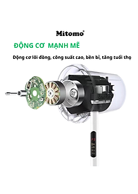 Quạt Cây Đứng Mitomo FCE-60 có điều khiển từ xa, hẹn giờ hàng chính hãng