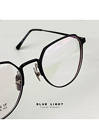 ọng Kính Cận, Kính Giả Cận TITANIUM Cao Cấp, Mắt Vuông Tròn, Siêu Nhẹ, Dẻo, Đen Vàng, Đen Bạc, Full Đen - BLUE LIGHT
