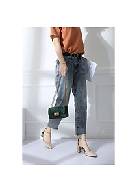 Giày cao gót nữ 7p YUKIBLOOM đế vuông da lộn bít đầu BG01