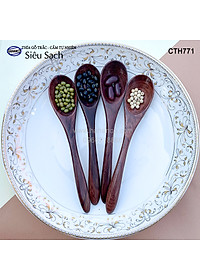 Muỗng Thìa cho bé gỗ Trắc/Cẩm (15cm) decor, xúc gia vị, ăn uống siêu sạch - CTH771 - HAHANCO