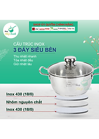 Bộ Nồi Xửng Hấp Quánh Chảo Caro Inox 430 Bếp Từ 3 Đáy 5 Món Fivestar