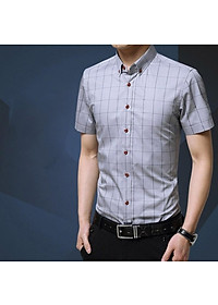 Áo Sơ Mi Nam Ngắn Tay Phối Caro Mẫu XR01 Thời Trang Cao Cấp PONIVA Chất Kate Mềm Mịn Tạo Cảm Giác Thoải Mái Khi Mặc