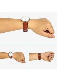 Dây đồng hồ nam da cá sấu đốt tre Bụi Leather D103 - Hàng khâu tay thủ công cao cấp - Bảo hành 12 tháng