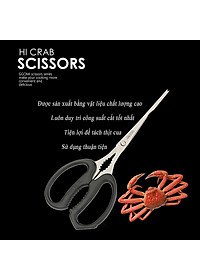 [HÀNG CHÍNH HÃNG]Kéo tách vỏ cua dài 20.5cm, lưỡi kéo dài 13.5cm bằng thép không gỉ an toàn của GGOMi Hàn Quốc GG134