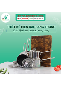 Quánh nấu cháo bột inox 430 Fivestar Standard nắp kính 3 đáy bếp từ ( 12cm / 14cm / 16cm ), tặng 5 muỗng ăn