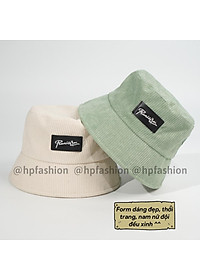 Mũ bucket vành cụp ️ Nón tai bèo thêu PromissYou chất nhung tăm cao cấp form unisex nam nữ N42