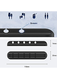 Miếng giữ dây sạc silicon, Miếng silicon giữ cáp sạc điện thoại, tai nghe SSN09