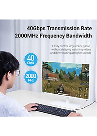 Dây cáp mạng dẹt Ethernet/RJ45/LAN Vention Cat 8 FTP đúc sẵn 2 đầu, dài 1m đến 5m - Hàng chính hãng