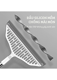 Cây chà sàn nhà tắm , Chổi quét sàn gạt nước ma thuật Silicon DAMAS Magic S1 - Quét nhà tắm , toilet , cửa kính - Lưỡi chổi silicon mềm mại không gây xước sàn, đầu chổi quay 180 độ dễ dàng di chuyển tới mọi góc khuất