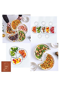 Bộ bát đĩa mặt trời gốm sứ GoSu cao cấp mã PDS006 họa tiết đa dạng phong phú, phong cách hiện đại