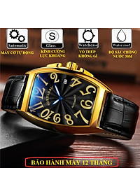 ĐỒNG HỒ NAM CƠ TỰ ĐỘNG CHÍNH HÃNG AOKULASIC DÂY THÉP ĐÚC ĐẶC KHÓA BƯỚM KÍNH SAPHIRE - CÓ LỊCH NGÀY AOK69