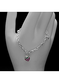 Lắc Tay Lắc Chân Trẻ Em Bạc Hiểu Minh LTE101 quả dâu tây