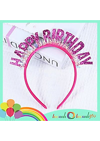 Cài tóc sinh nhật chữ Happy Birthday kim tuyến