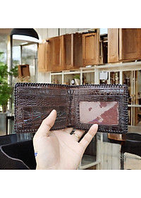 Ví Nam Da Cá Sấu 2 Mặt [Gù Cá Sấu Nguyên Con Rất Đẹp] Thiết Kế Dáng Ngang Dễ Sử Dụng