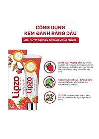 Kem Đánh Răng Trẻ Em Lipzo Vị Dâu Bảo Vệ Răng Sữa 75g Hữu Cơ Ngọt Thơm An Toàn Nuốt Được Dành Cho Trẻ Em Từ 2-10 Tuổi