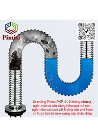Xi Phông Chậu Rửa Bát 2 Hố Pimisi PXP-31-2 Inox Cao Cấp Kiểu Chun Uốn - Kim Loại Bẻ Cong Được, Thoát Nước Nhanh, Dùng Để Xả Thải Nước Bồn Rửa Chén 2 Hộc Thu 110 Inox 304, Chống Mùi Hôi Và Côn Trùng Gián, Chuột Cắn Phá - Có Đầu Thoát Tràn | Hàng Chính Hãng