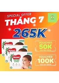 Combo 3 gói tã dán Huggies Nature Made size S82 miếng