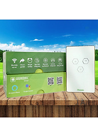 Công tắc cửa cuốn thông minh HUNONIC DOOR - Điều khiển từ xa bằng điện thoại - Mặt kính màu trắng - Cơ Điện Shop