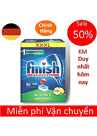 Viên rửa bát Finish All in one 90 viên hương chanh