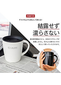 Cốc inox giữ nhiệt Cafe Mug 330ml có gioăng silicon  & nắp trượt chống tràn - Nội địa Nhật Bản