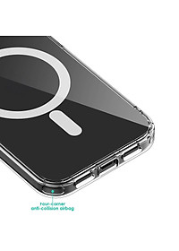 Ốp lưng trong suốt sạc nam châm từ tính cho iPhone 15 Pro Max / 15 Pro / 15 Plus / iP 15 hiệu Likgus Crystal Magnetic - Trang bị đệm khí 4 góc, chống ố vàng, bảo vệ viền camera - Hàng nhập khẩu
