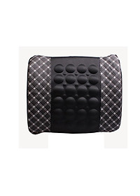 Đệm Tựa Lưng Massage bọc da trên xe oto- Màu Đen Chỉ Đỏ