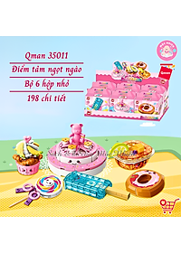 Đồ chơi xếp hình, lắp ráp 6 in 1 Qman 35011 - Điểm tâm ngọt ngào - Dành cho bé gái từ 6 tuổi