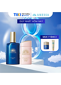 Bộ sữa chống nắng Anessa dưỡng da dịu nhẹ dạng sữa SPF50+ PA++++ 60ml và Serum dưỡng da và phục hồi da sau nắng 180ml