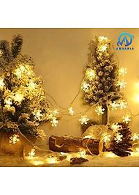 Dây Đèn LED Hoa Tuyết Trang Trí 3m 16 Bông Tuyết Cắm Điện