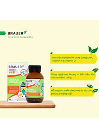 DHA dầu cá tuyết tinh khiết cho trẻ sơ sinh, trẻ nhỏ Brauer DHA Úc giúp phát triển trí não, tăng khả năng tập trung, cải thiện thị lực-OZ Slim Store