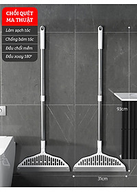 Cây chà sàn nhà tắm , Chổi quét sàn gạt nước ma thuật Silicon DAMAS Magic S1 - Quét nhà tắm , toilet , cửa kính - Lưỡi chổi silicon mềm mại không gây xước sàn, đầu chổi quay 180 độ dễ dàng di chuyển tới mọi góc khuất