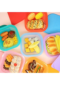 Bát ăn dặm silicon vuông có thể xếp gọn cho bé Marcus & Marcus