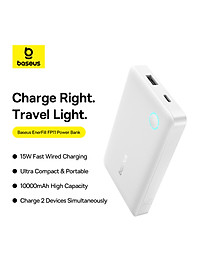 Pin sạc dự phòng Baseus EnerFill FP11 10000mAh 15W Dual-Port - Hàng chính hãng